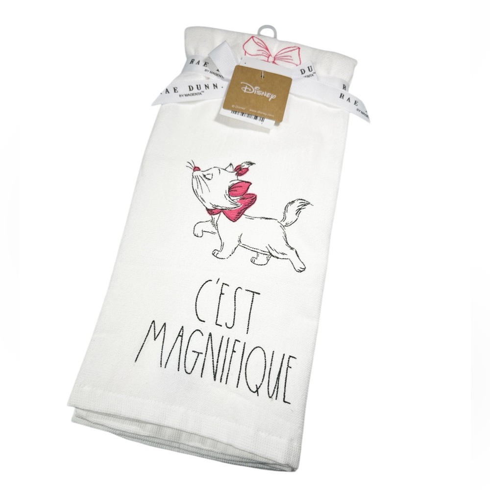 NEW Rae Dunn/Disney C’EST MAGNIFIQUE Aristocats Set of 2 Kitchen Towels